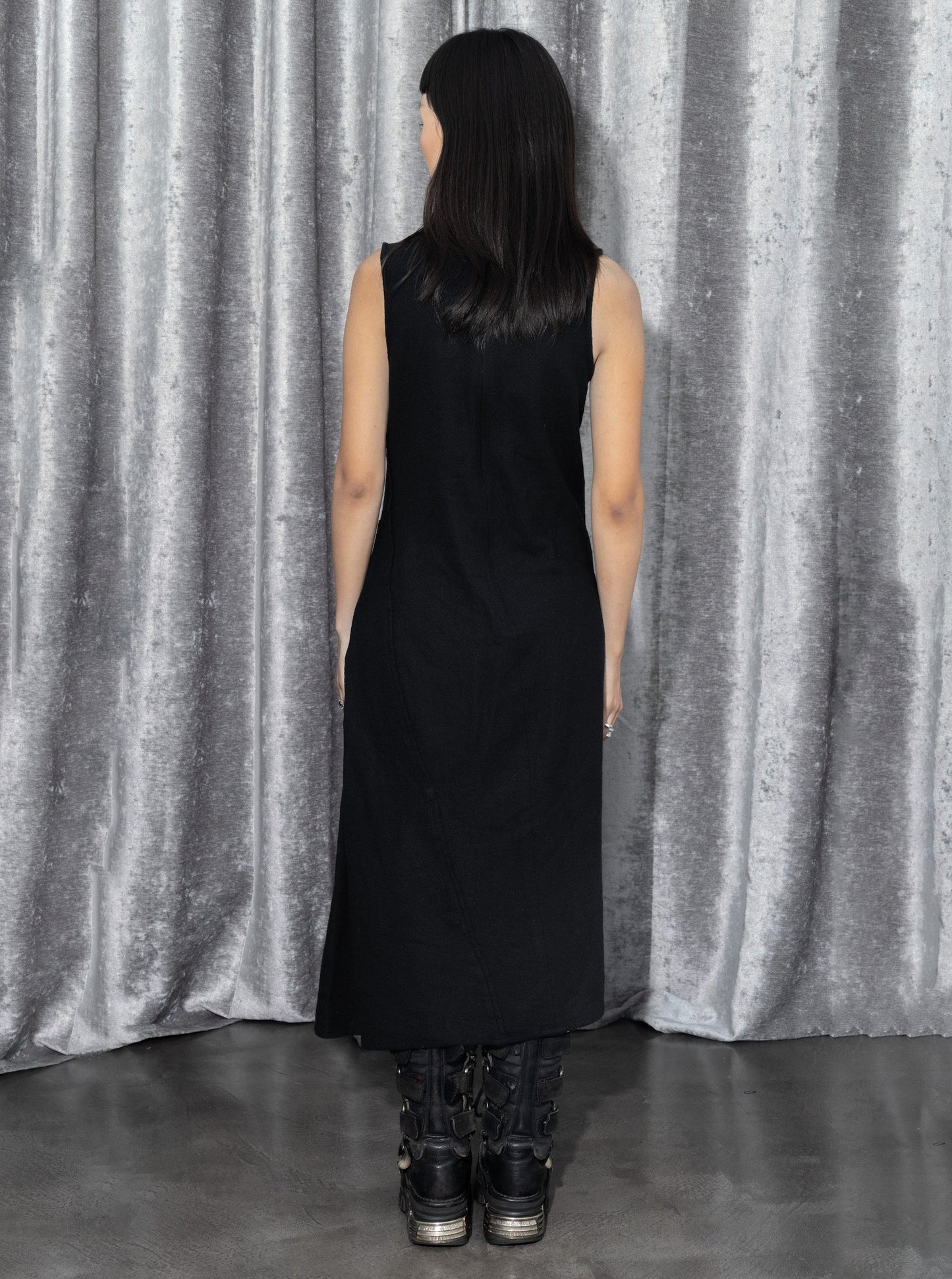 ANN DEMEULEMEESTER BLACK WOOL DRESS - F/W 2015
