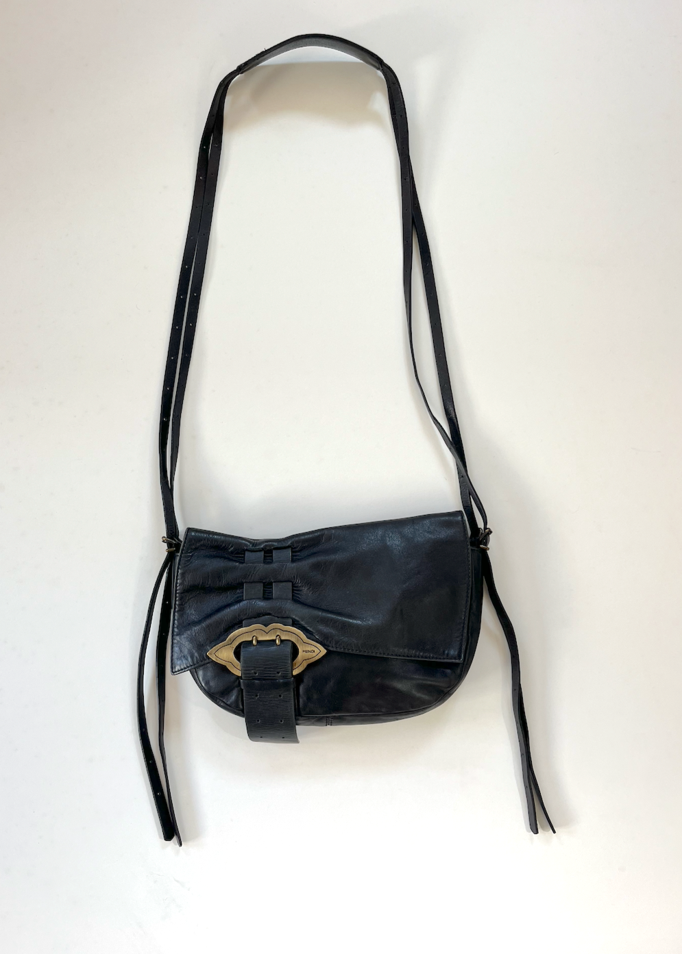 FENDI LEATHER BAG WITH HANGING STRAPS - S/S 2002