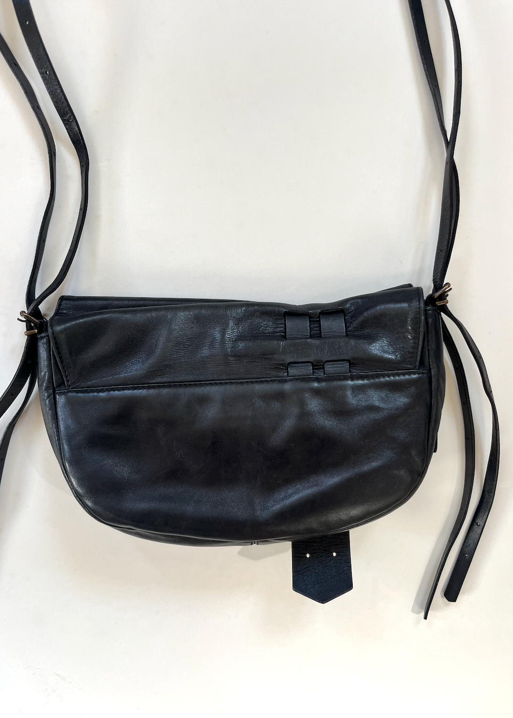 FENDI LEATHER BAG WITH HANGING STRAPS - S/S 2002