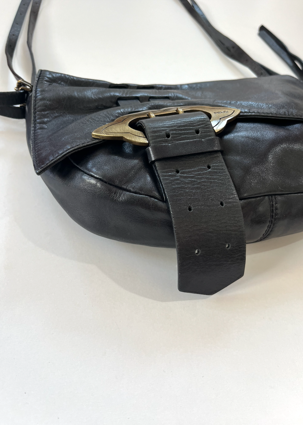 FENDI LEATHER BAG WITH HANGING STRAPS - S/S 2002
