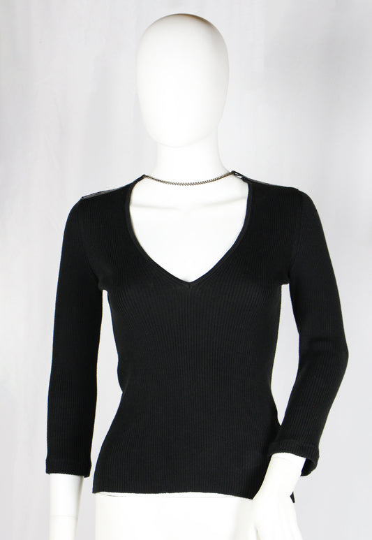 DIRK BIKKEMBERGS RIBBED TOP WITH CHAIN - S/S 2004