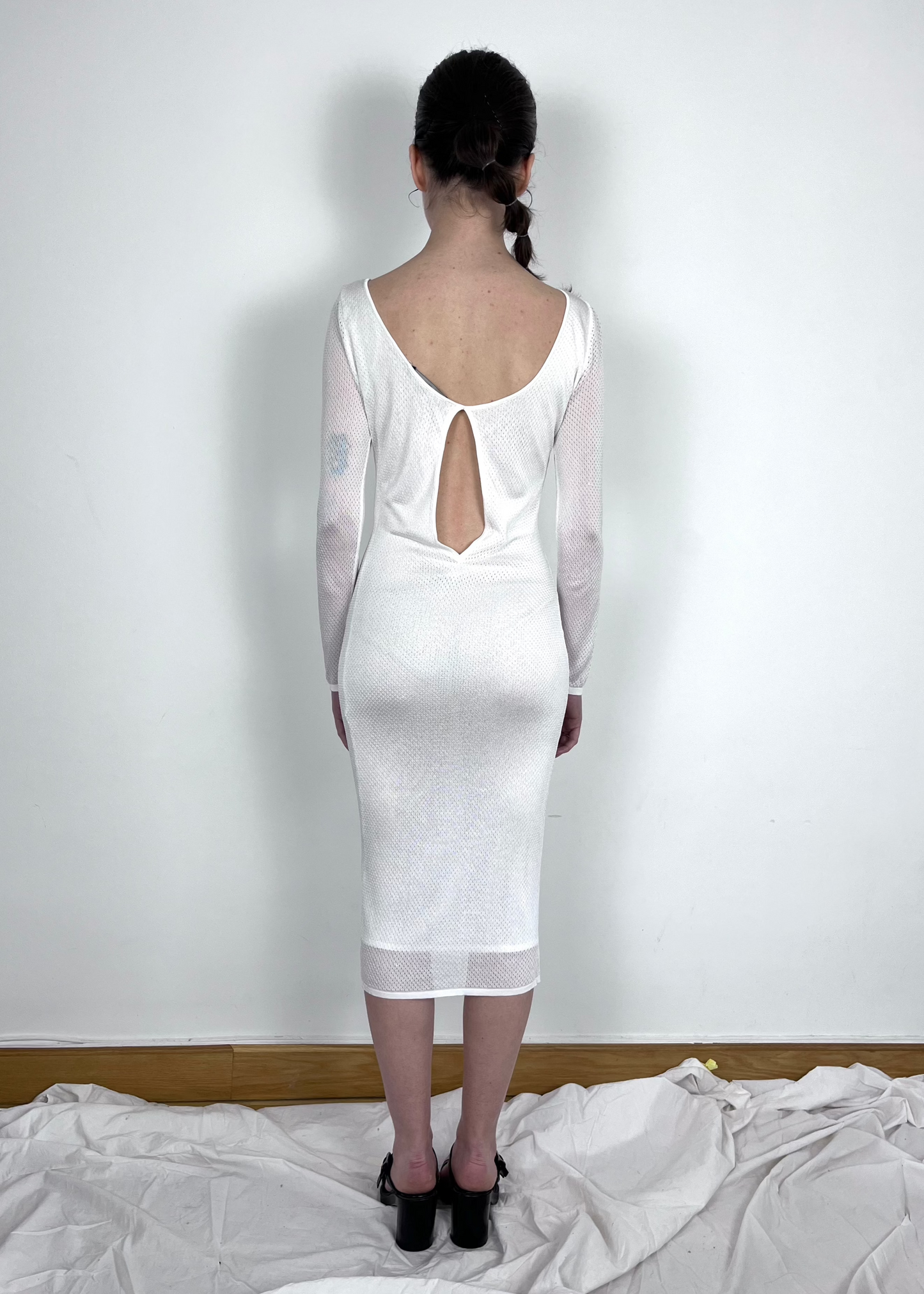 GUCCI WHITE JERSEY MESH DRESS - S/S 2000