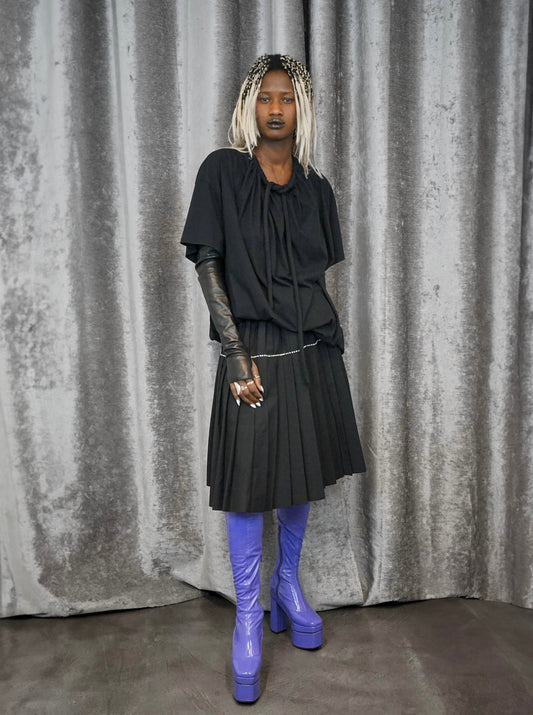 JUNYA WATANABE PLEATED SKIRT WITH RHINESTONES - S/S 2001