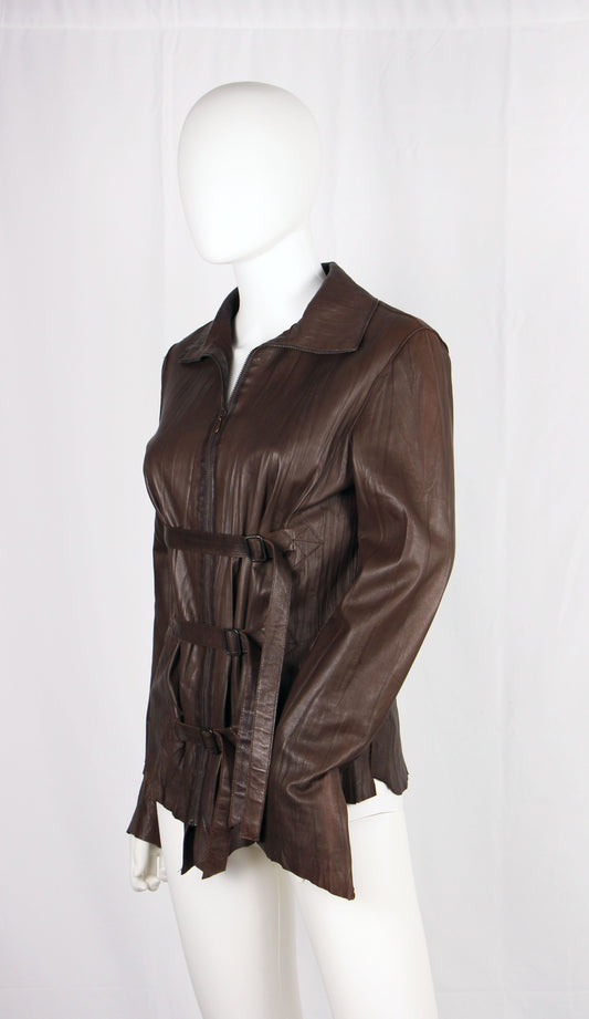 JEAN-PAUL GAULTIER LEATHER STRAP JACKET - F/W 2003