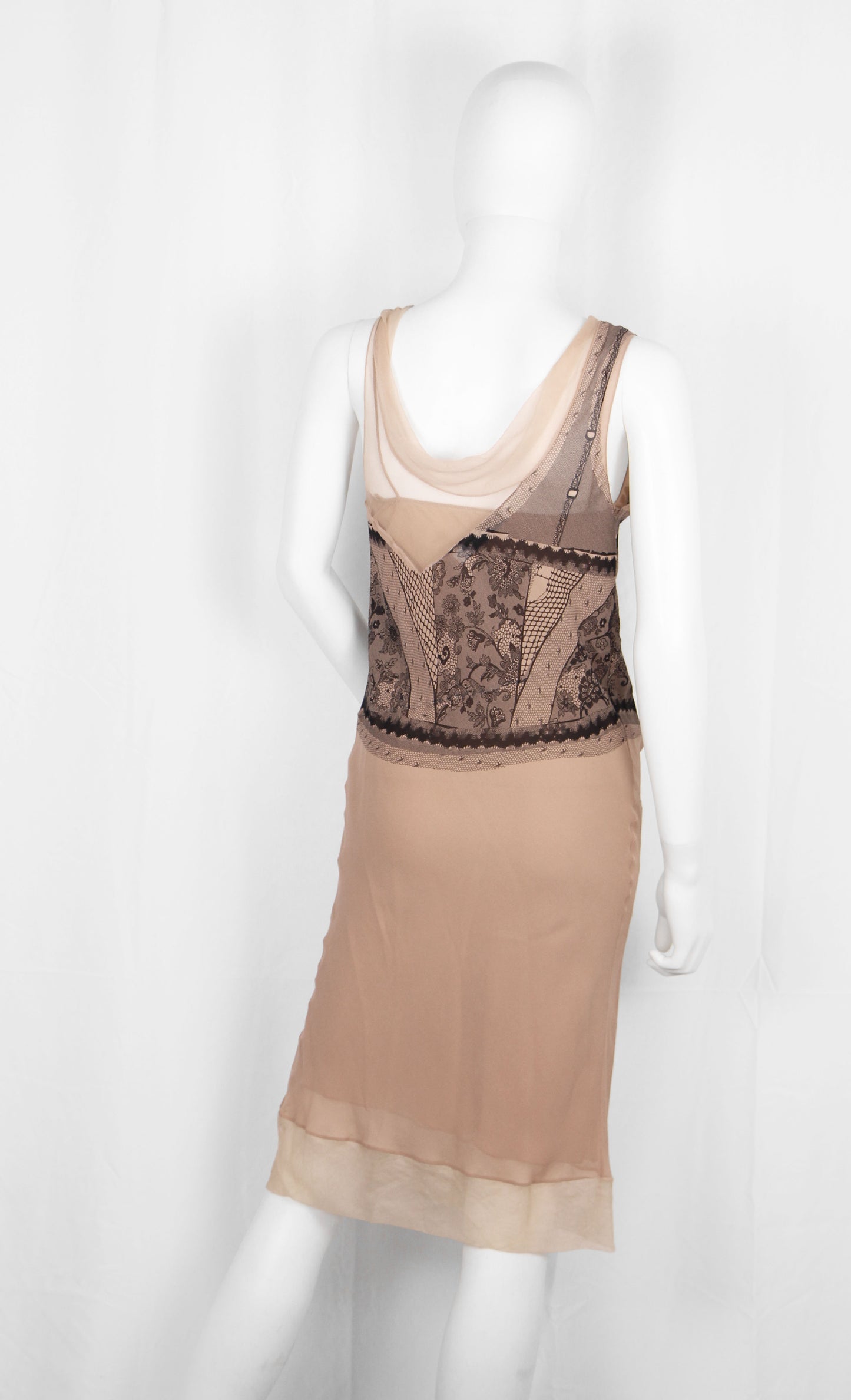 DIOR BY JOHN GALLIANO PRINTED LACE DRESS - S/S 2006