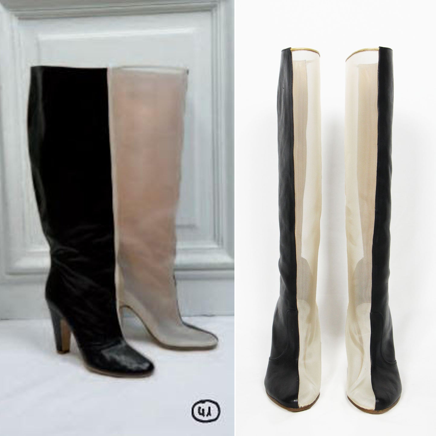 MAISON MARTIN MARGIELA HALF MESH HALF LEATHER BOOTS - S/S 2008