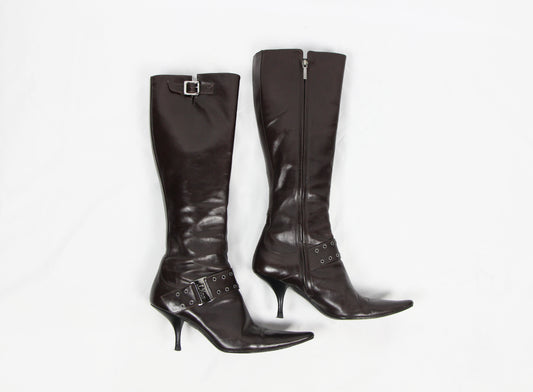 DIOR BY JOHN GALLIANO BROWN BOOTS - S/S 2002