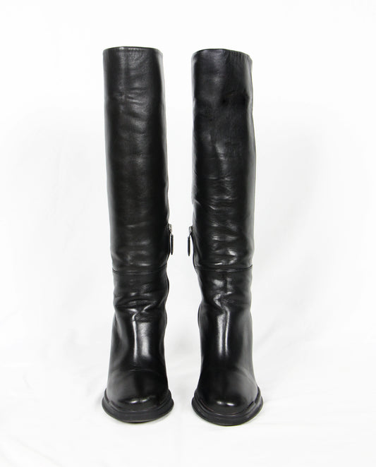 PRADA BLACK WEDGE BOOTS - F/W 2014