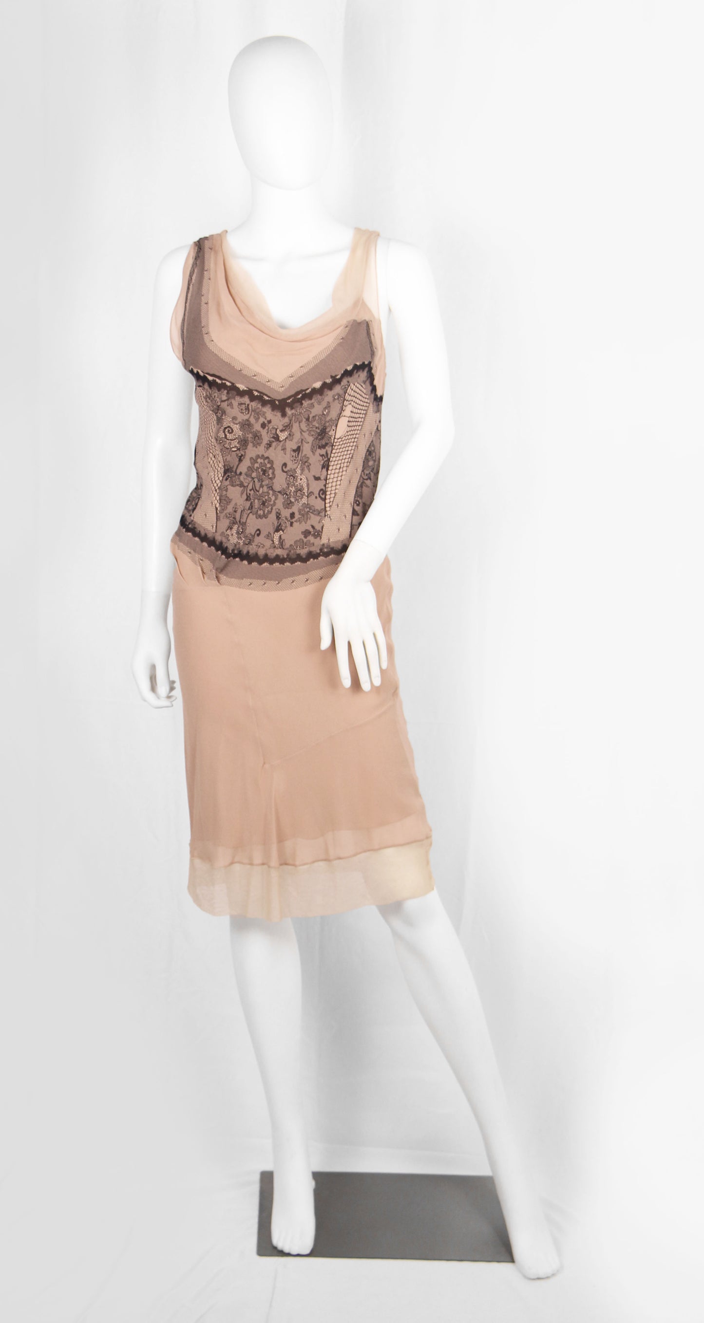 DIOR BY JOHN GALLIANO PRINTED LACE DRESS - S/S 2006