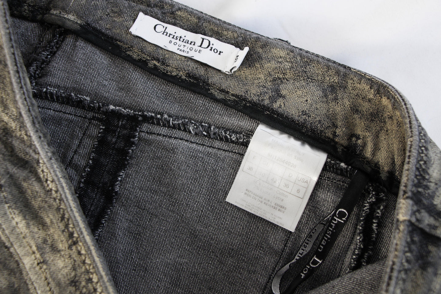DIOR BY JOHN GALLIANO DENIM PANTS WITH GOLD WAX - F/W 2006