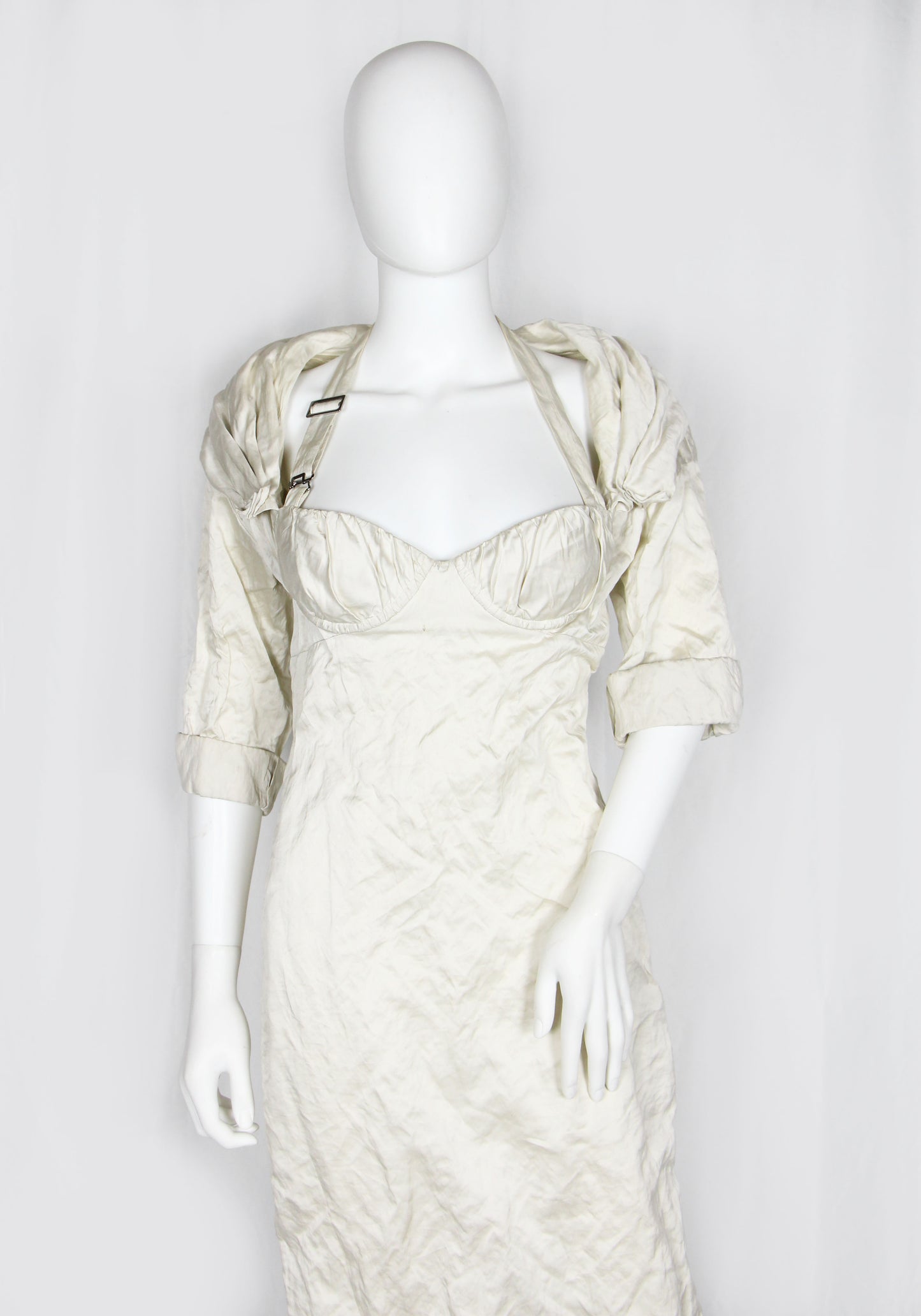 PRADA OFF-WHITE CRINKLED DRESS - S/S 2009