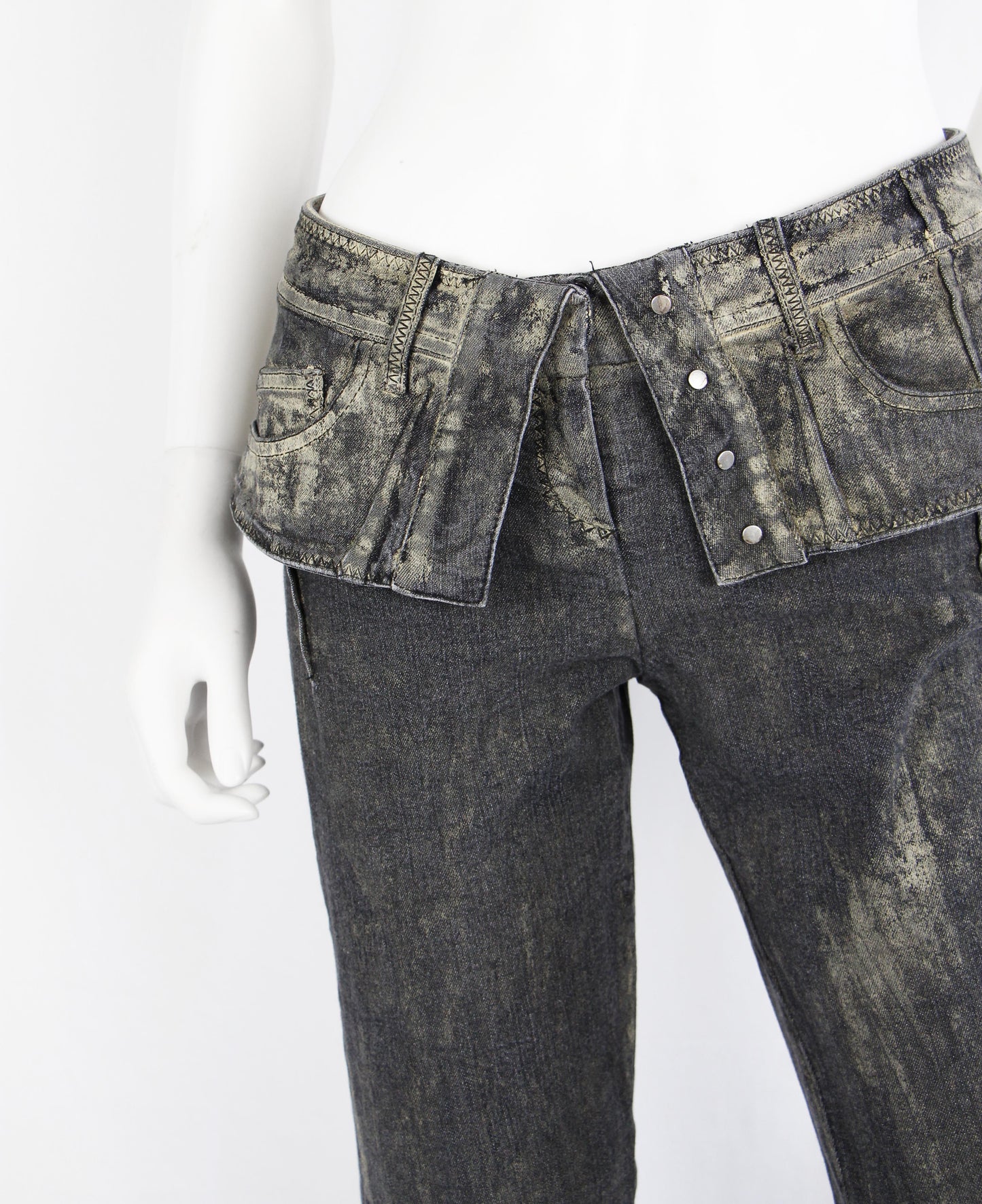 DIOR BY JOHN GALLIANO DENIM PANTS WITH GOLD WAX - F/W 2006
