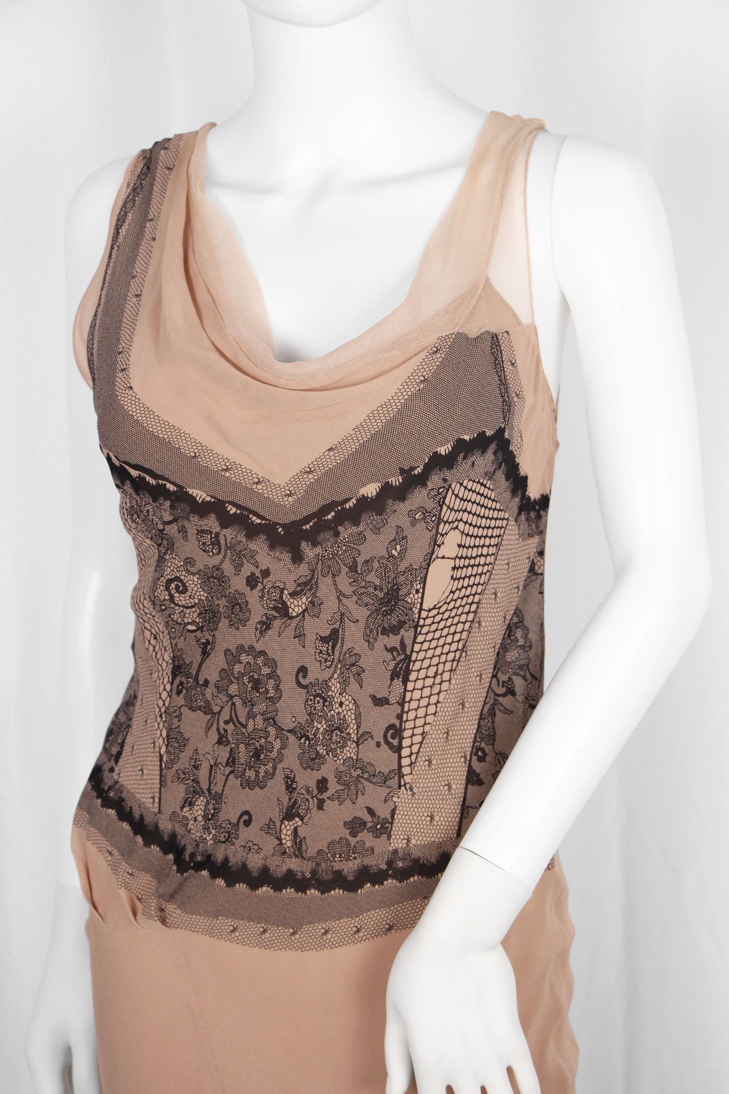DIOR BY JOHN GALLIANO PRINTED LACE DRESS - S/S 2006