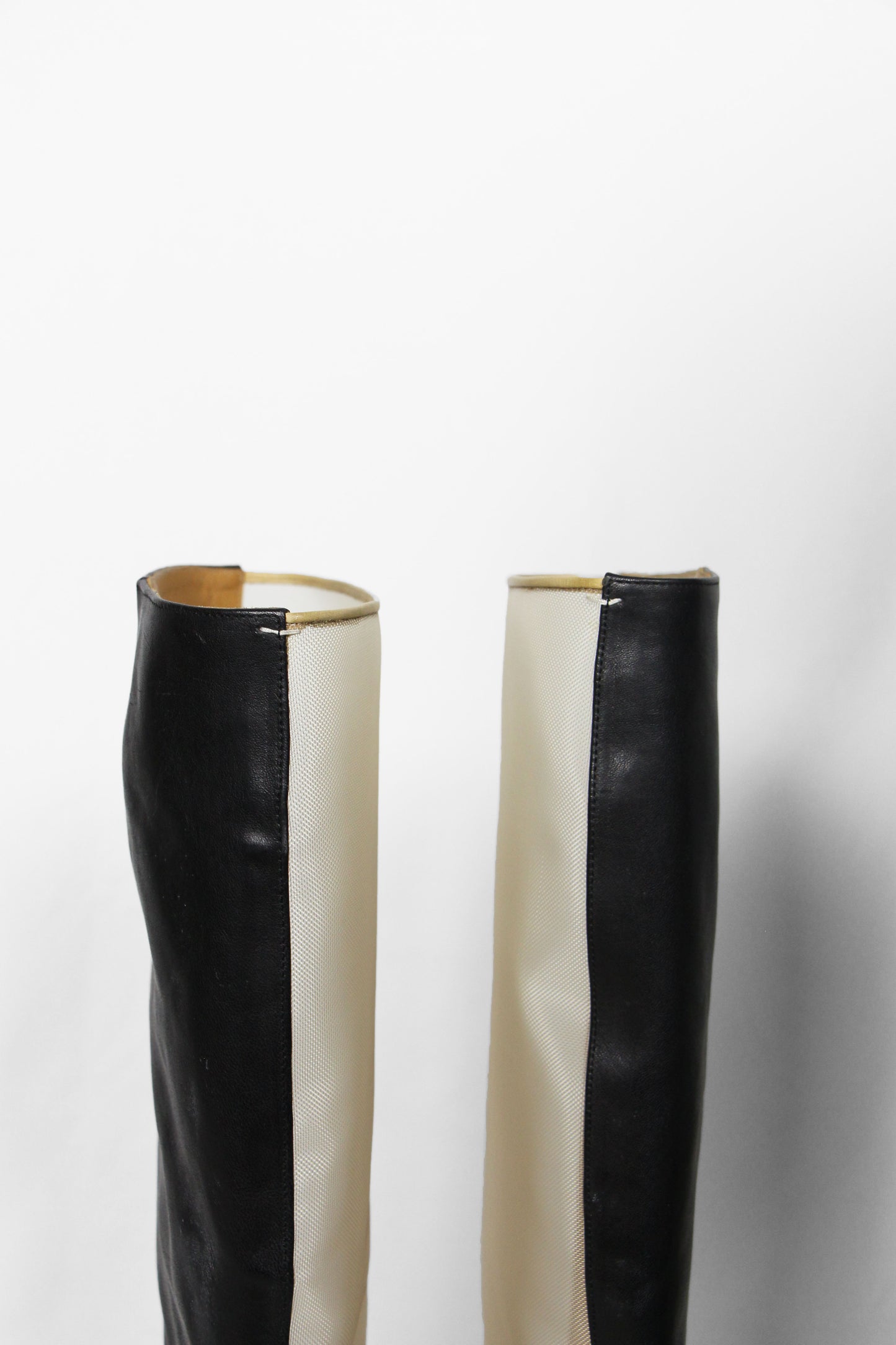 MAISON MARTIN MARGIELA HALF MESH HALF LEATHER BOOTS - S/S 2008