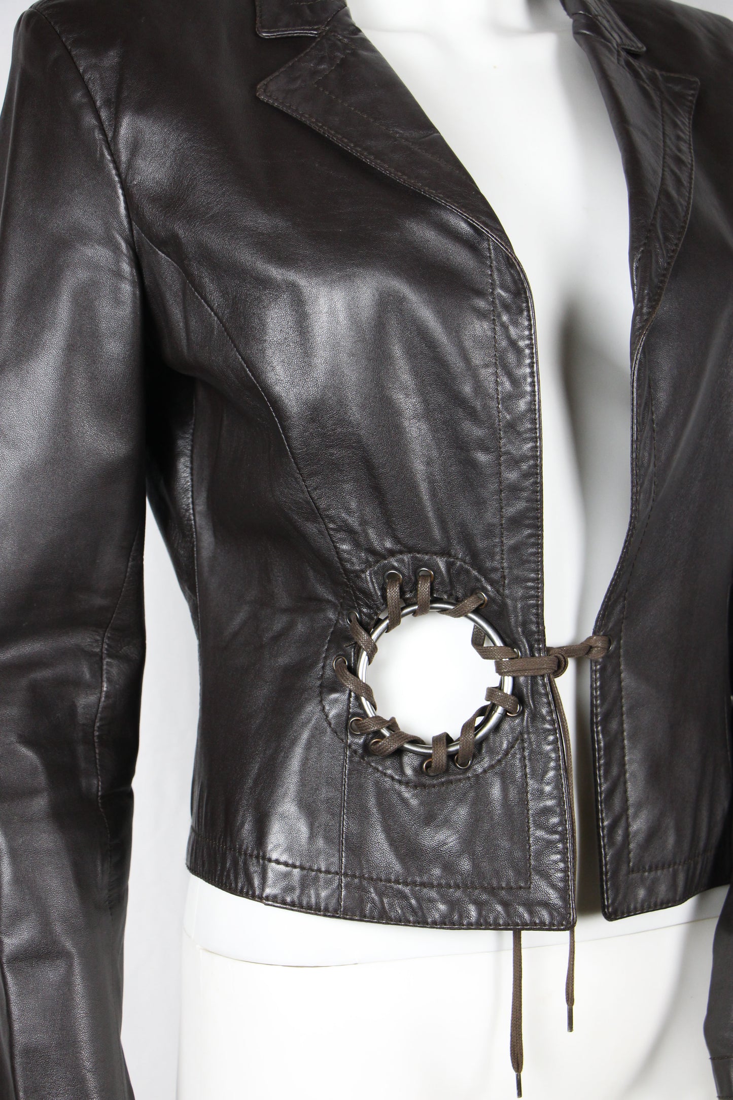 DIRK BIKKEMBERGS BROWN LEATHER JACKET - S/S 2003