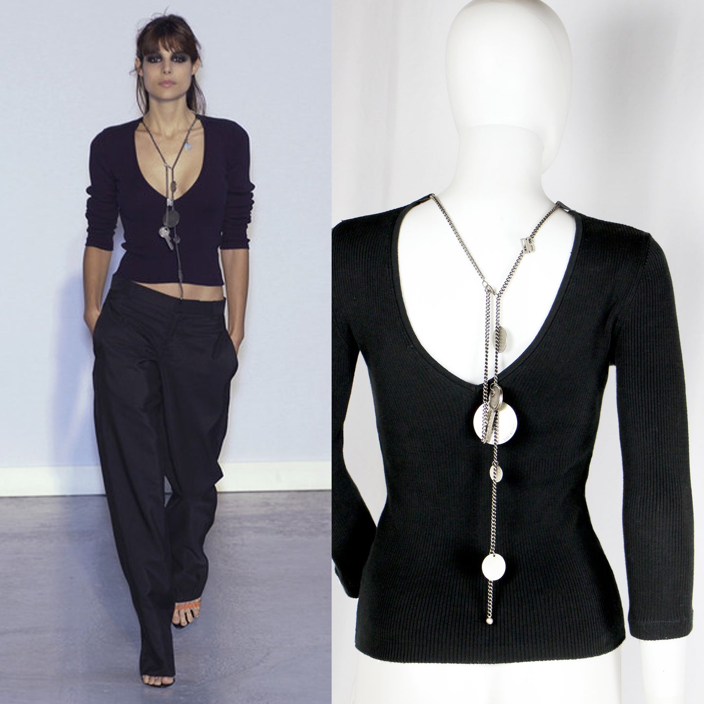 DIRK BIKKEMBERGS RIBBED TOP WITH CHAIN - S/S 2004