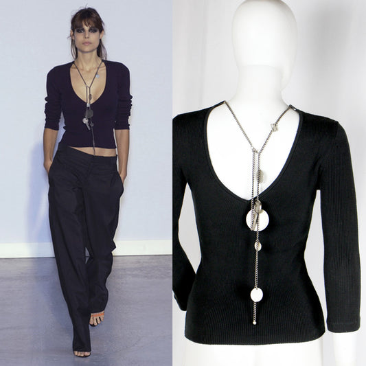 DIRK BIKKEMBERGS RIBBED TOP WITH CHAIN - S/S 2004