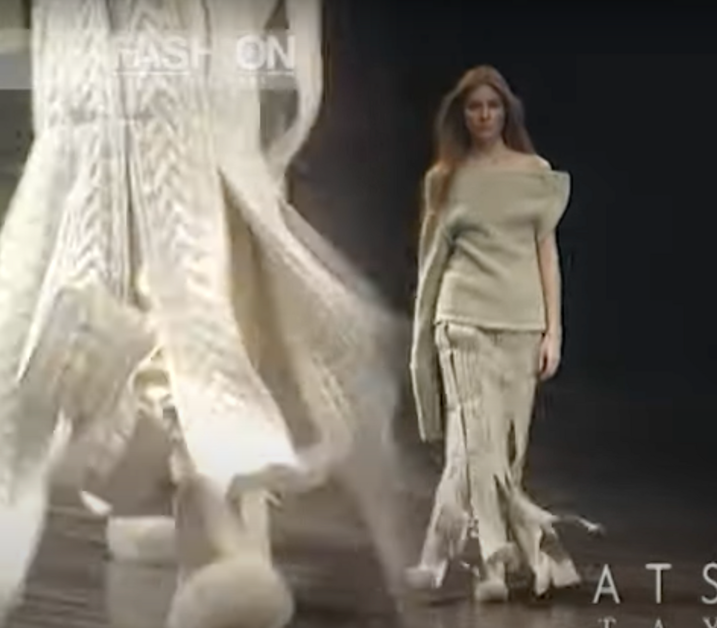 ATSURO TAYAMA SKIRT WITH BRAIDED WOOL STRIPS - F/W 1999