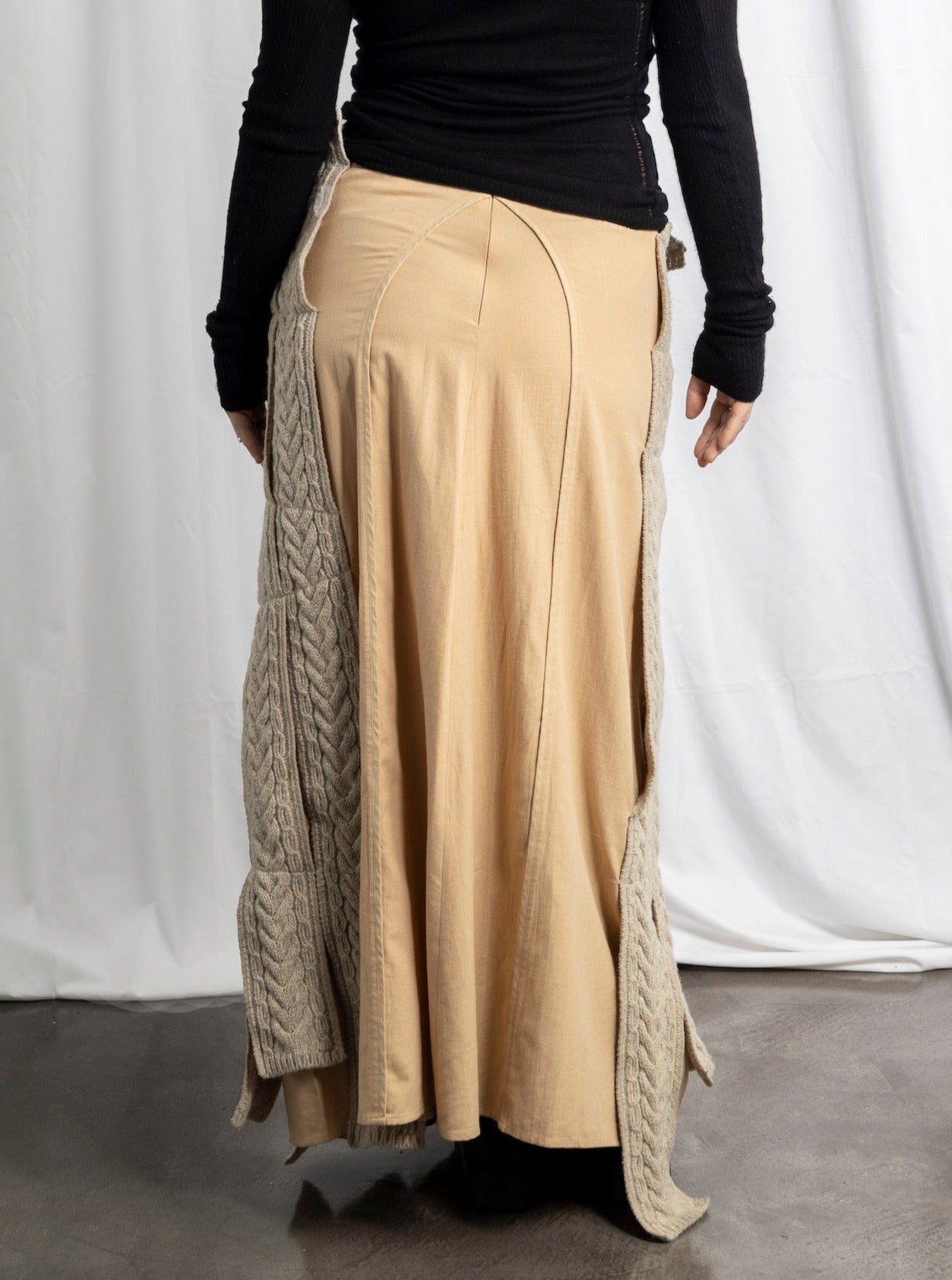 ATSURO TAYAMA SKIRT WITH BRAIDED WOOL STRIPS - F/W 1999