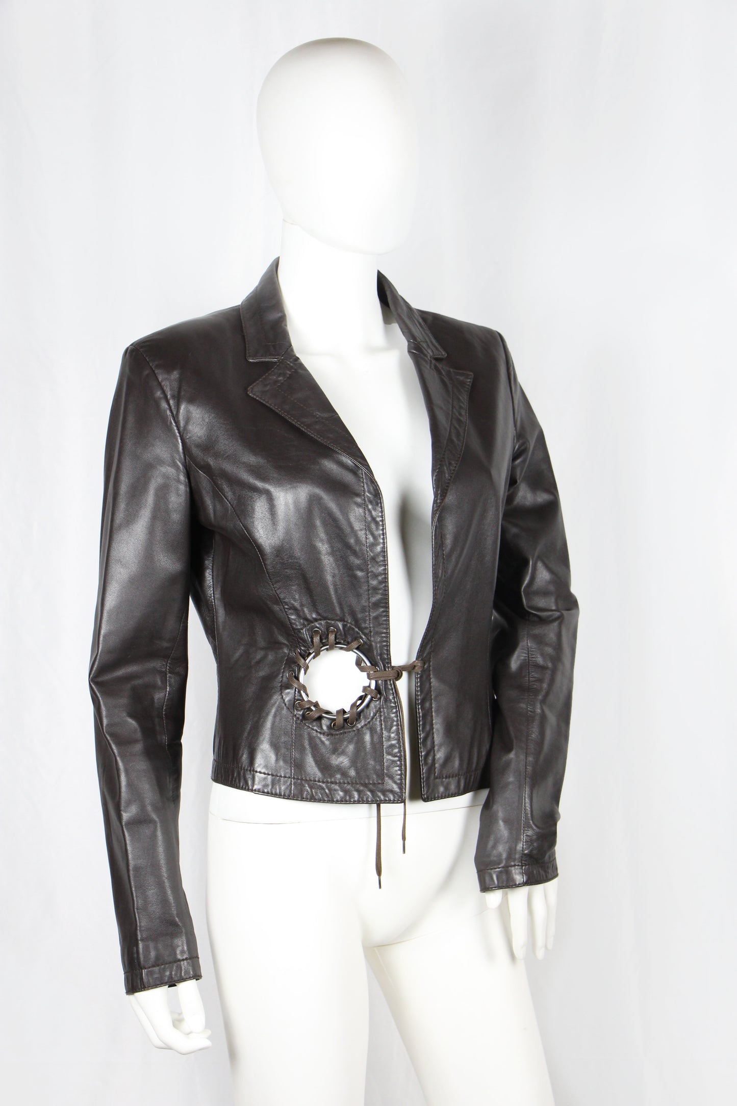 DIRK BIKKEMBERGS BROWN LEATHER JACKET - S/S 2003