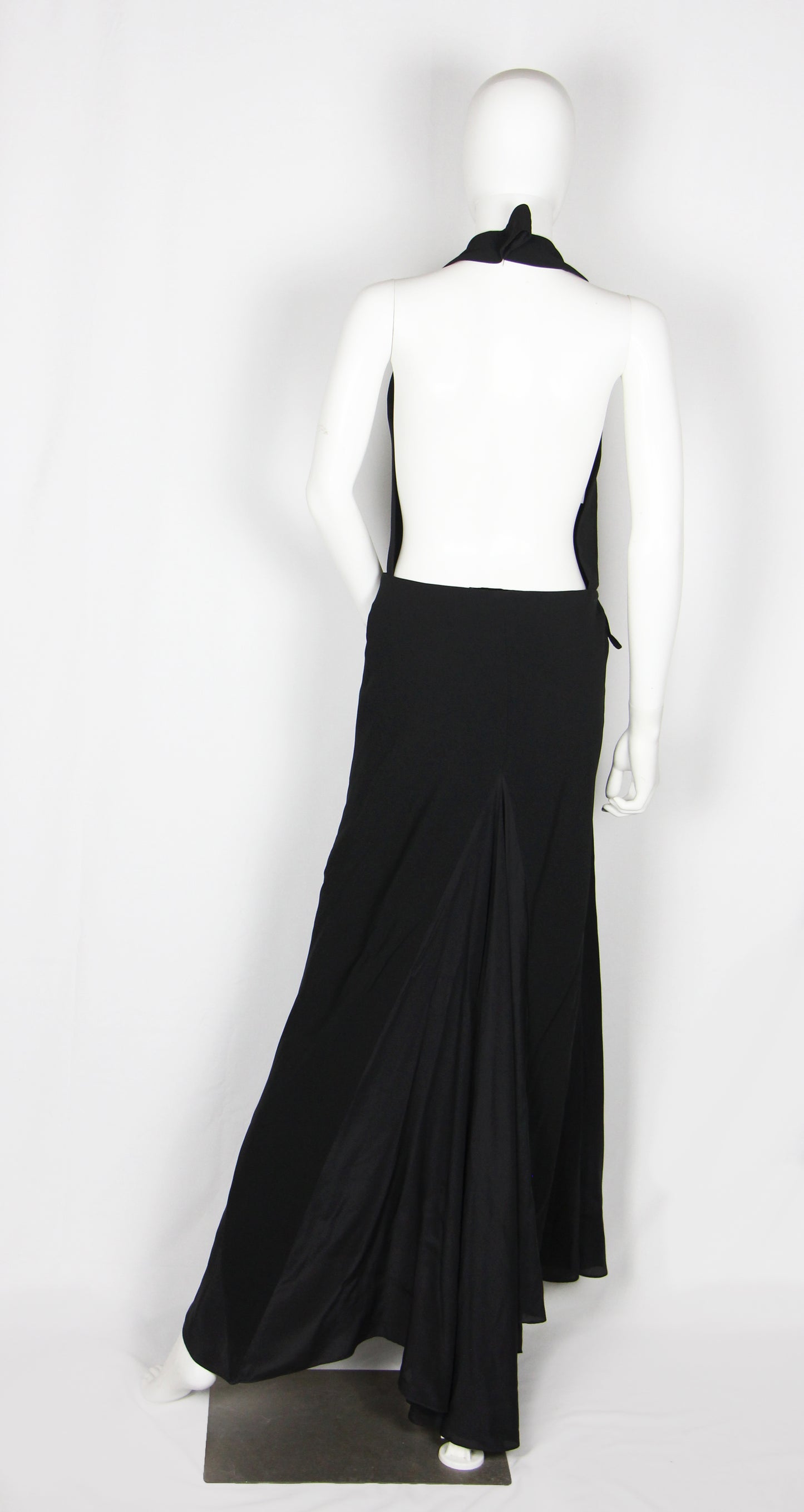HAIDER ACKERMANN BLACK HALTER WRAP DRESS