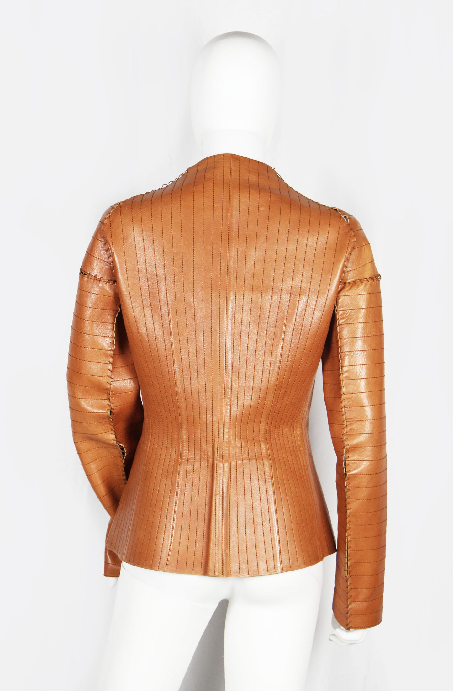 LANVIN ORANGE LEATHER JACKET - F/W 2002