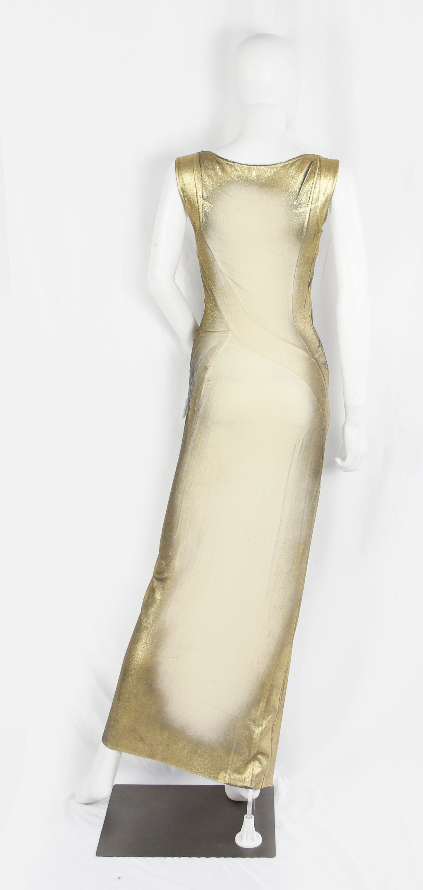 ISSEY MIYAKE GOLD JERSEY DRESS - F/W 2002
