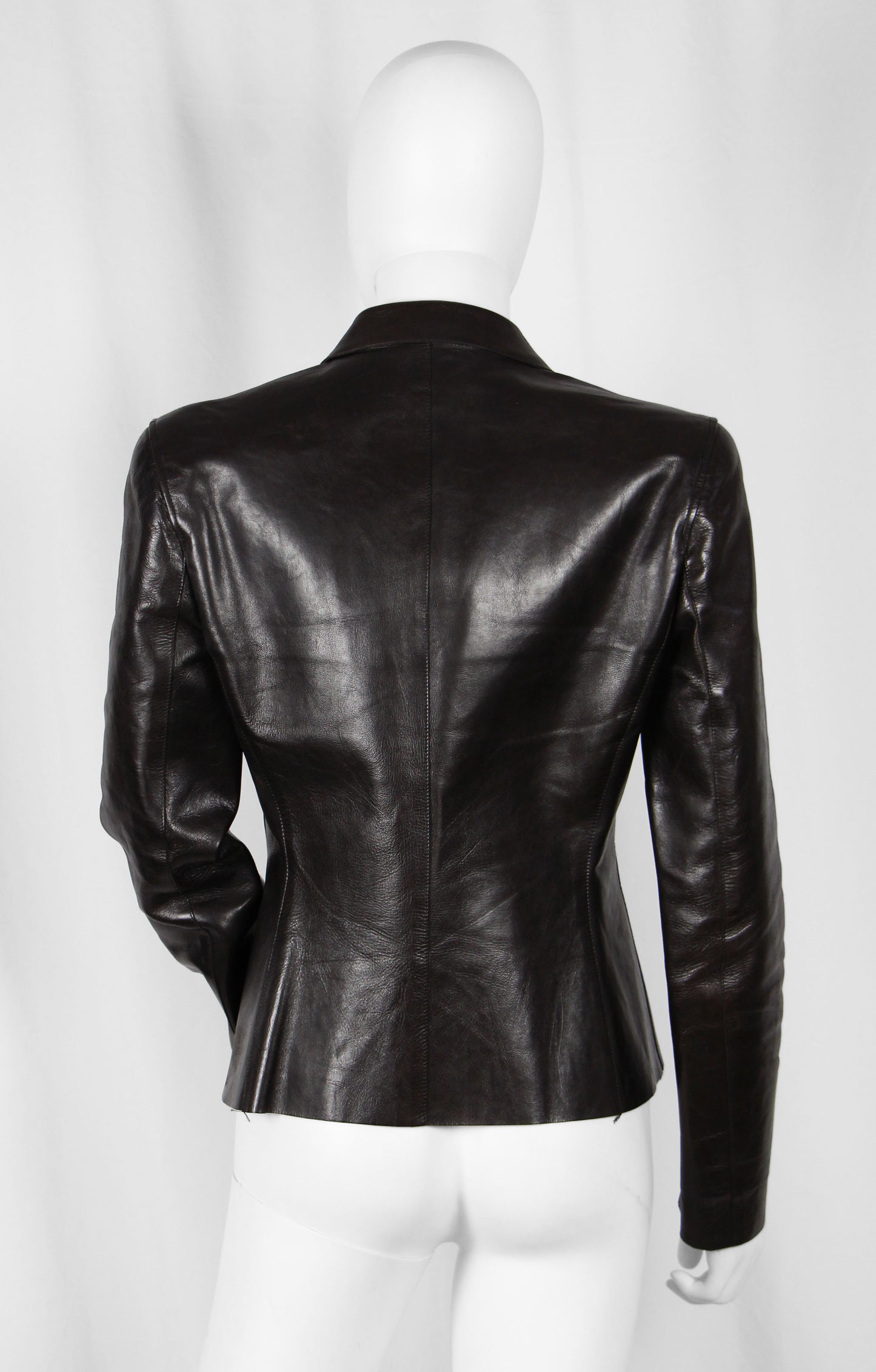 ON HOLD - DO NOT BUY - GUCCI BY TOM FORD BROWN LEATHER BLAZER - S/S 1998