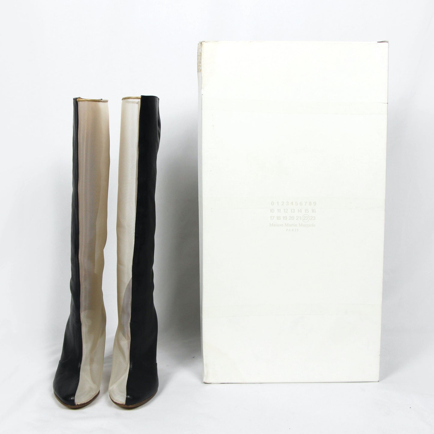 MAISON MARTIN MARGIELA HALF MESH HALF LEATHER BOOTS - S/S 2008