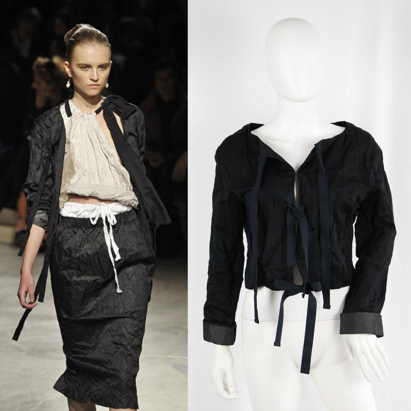 PRADA BLACK CRINKLED JACKET - S/S 2009