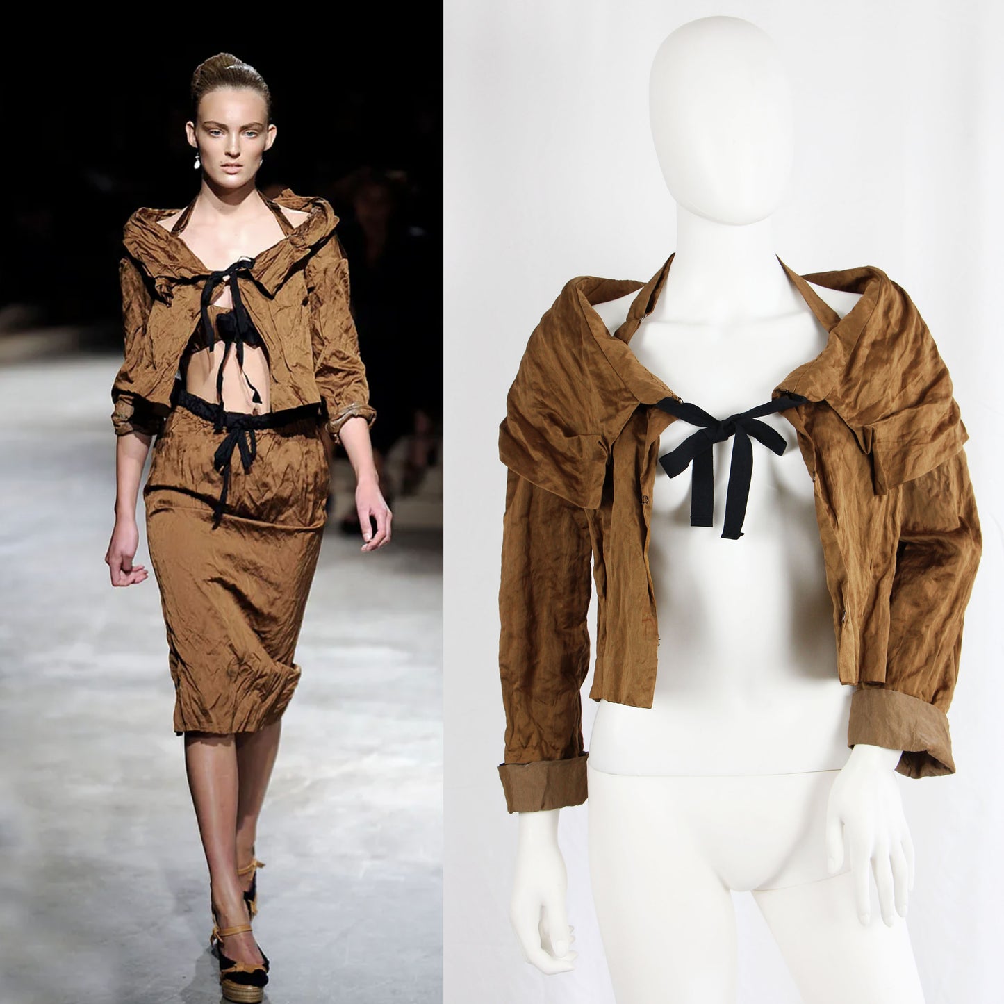 PRADA BRONZE CRINKLED JACKET - S/S 2009