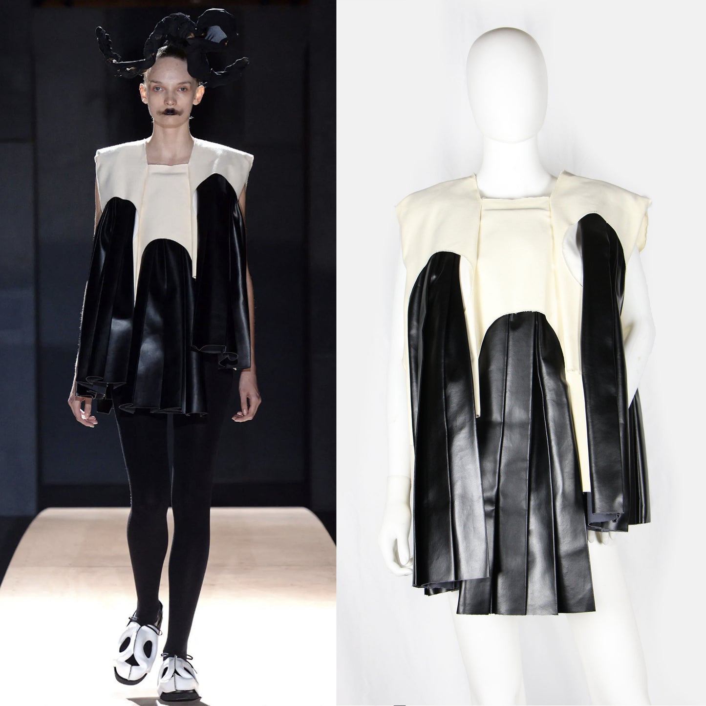 COMME DES GARÇONS VEGAN LEATHER PANEL TOP - S/S 2014