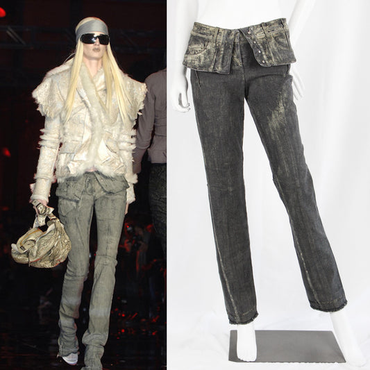 DIOR BY JOHN GALLIANO DENIM PANTS WITH GOLD WAX - F/W 2006