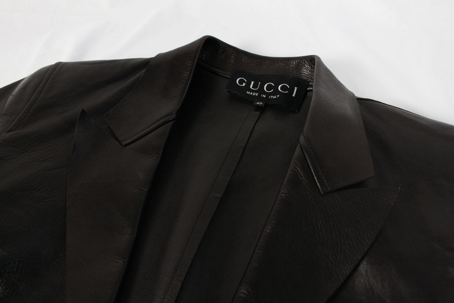 ON HOLD - DO NOT BUY - GUCCI BY TOM FORD BROWN LEATHER BLAZER - S/S 1998