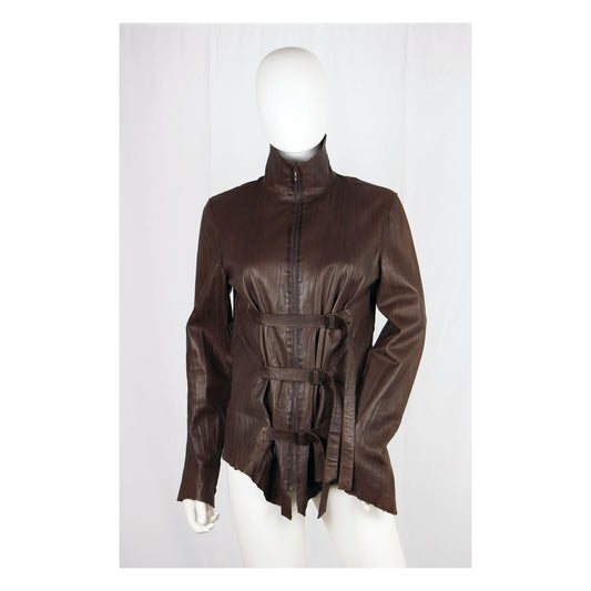 JEAN-PAUL GAULTIER LEATHER STRAP JACKET - F/W 2003
