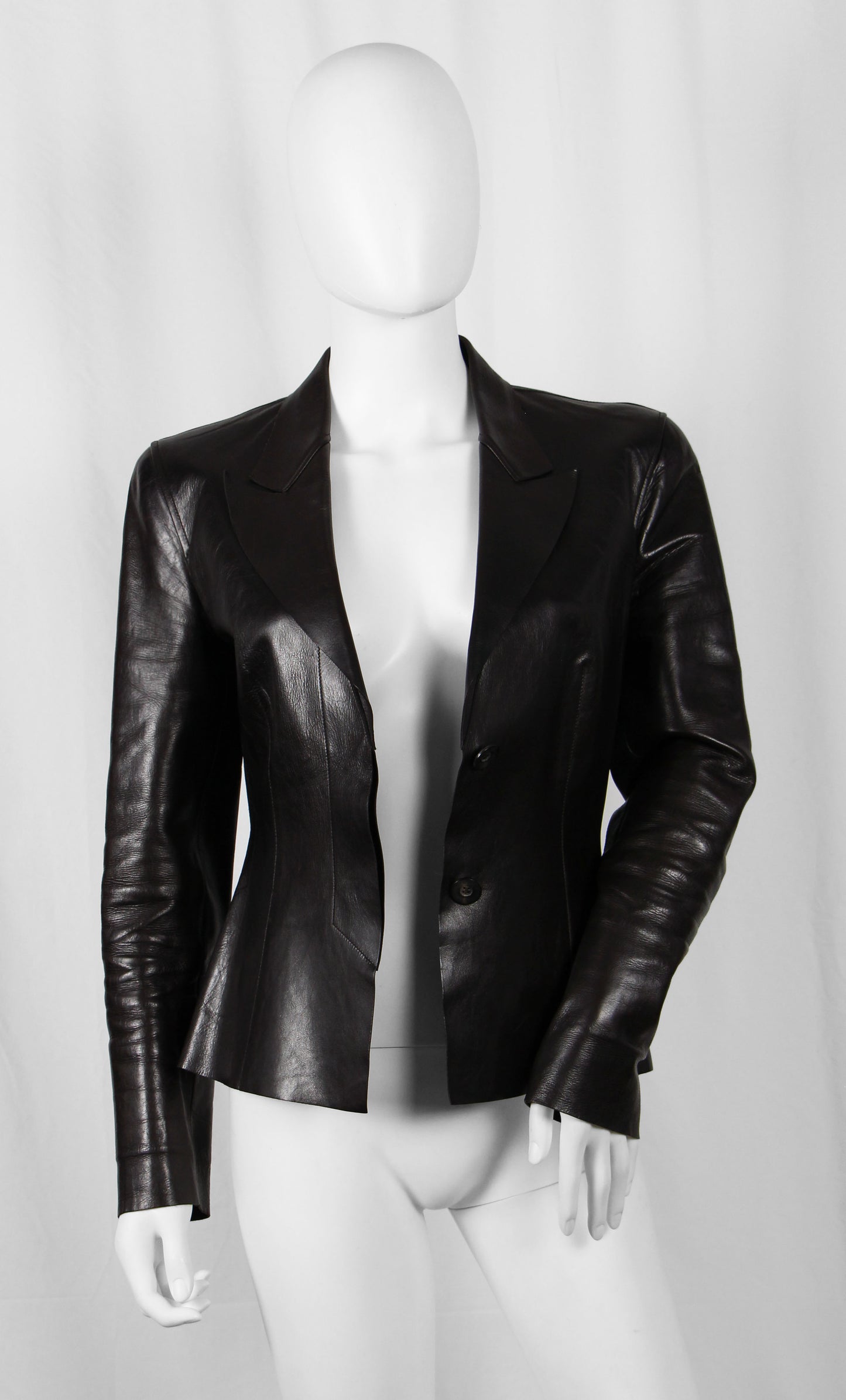 ON HOLD - DO NOT BUY - GUCCI BY TOM FORD BROWN LEATHER BLAZER - S/S 1998