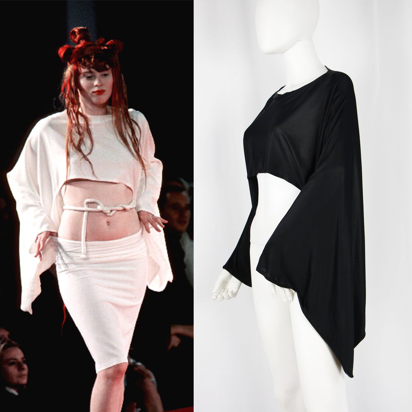 JEAN PAUL GAULTIER KIMONO SLEEVE CROP TOP - S/S 1999