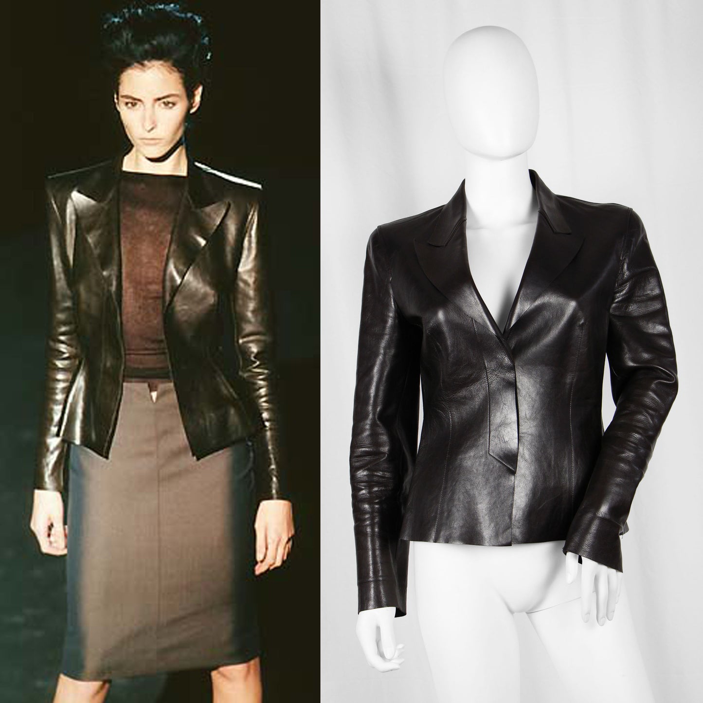ON HOLD - DO NOT BUY - GUCCI BY TOM FORD BROWN LEATHER BLAZER - S/S 1998
