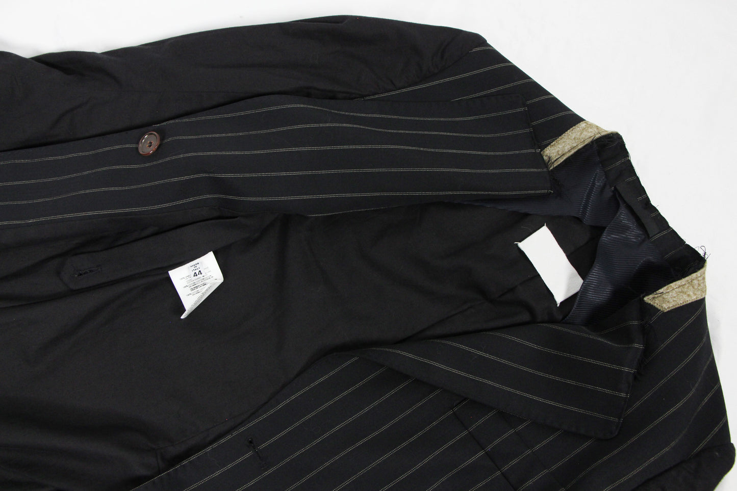 MAISON MARTIN MARGIELA PINSTRIPE SUIT WITH VISIBLE LINING - F/W 2003
