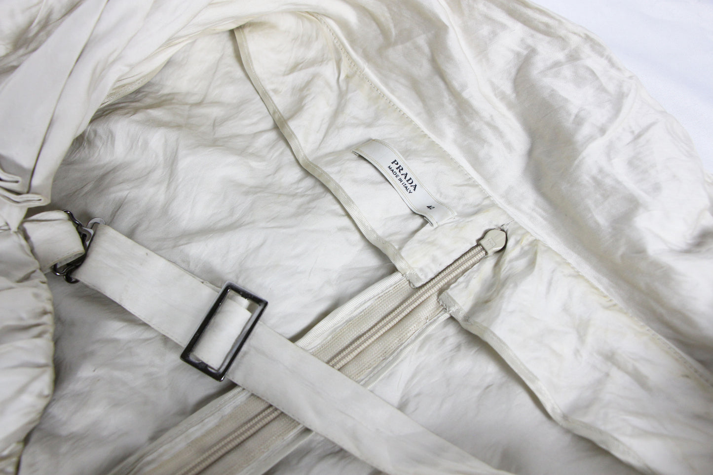 PRADA OFF-WHITE CRINKLED DRESS - S/S 2009