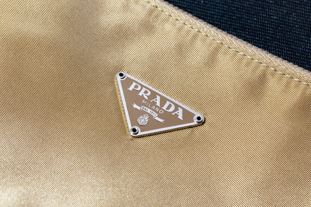 Prada beige baguette bag