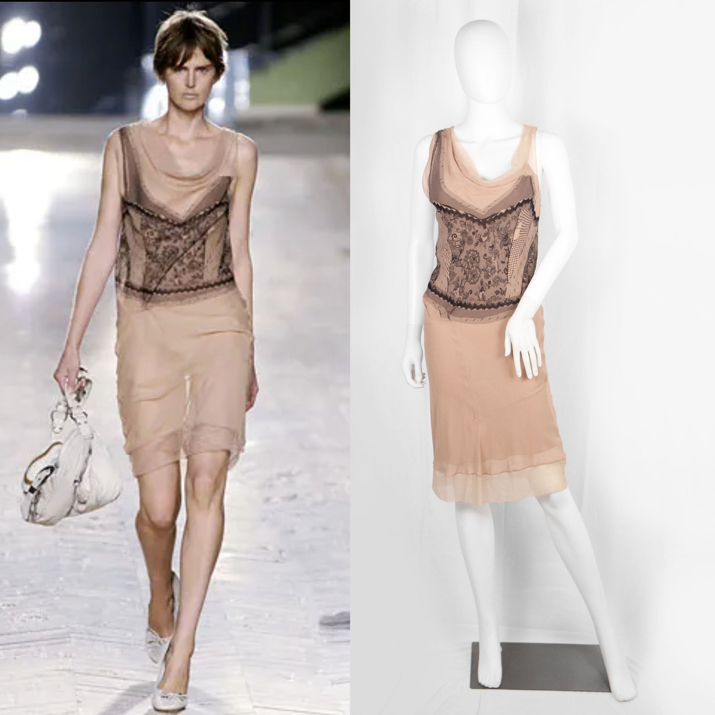 DIOR BY JOHN GALLIANO PRINTED LACE DRESS - S/S 2006