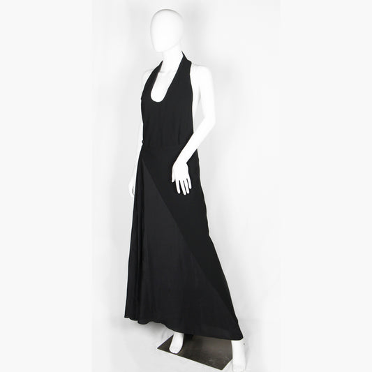 HAIDER ACKERMANN BLACK HALTER WRAP DRESS
