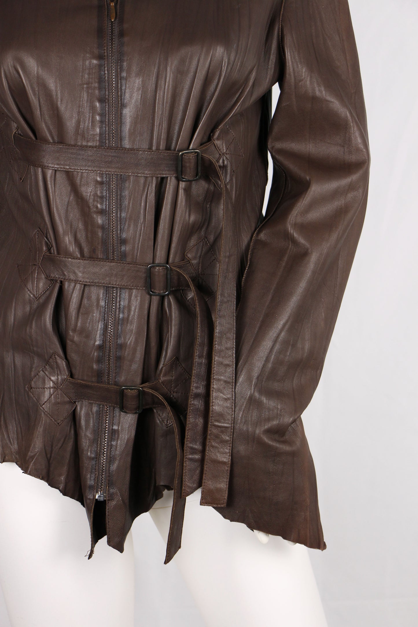 JEAN-PAUL GAULTIER LEATHER STRAP JACKET - F/W 2003