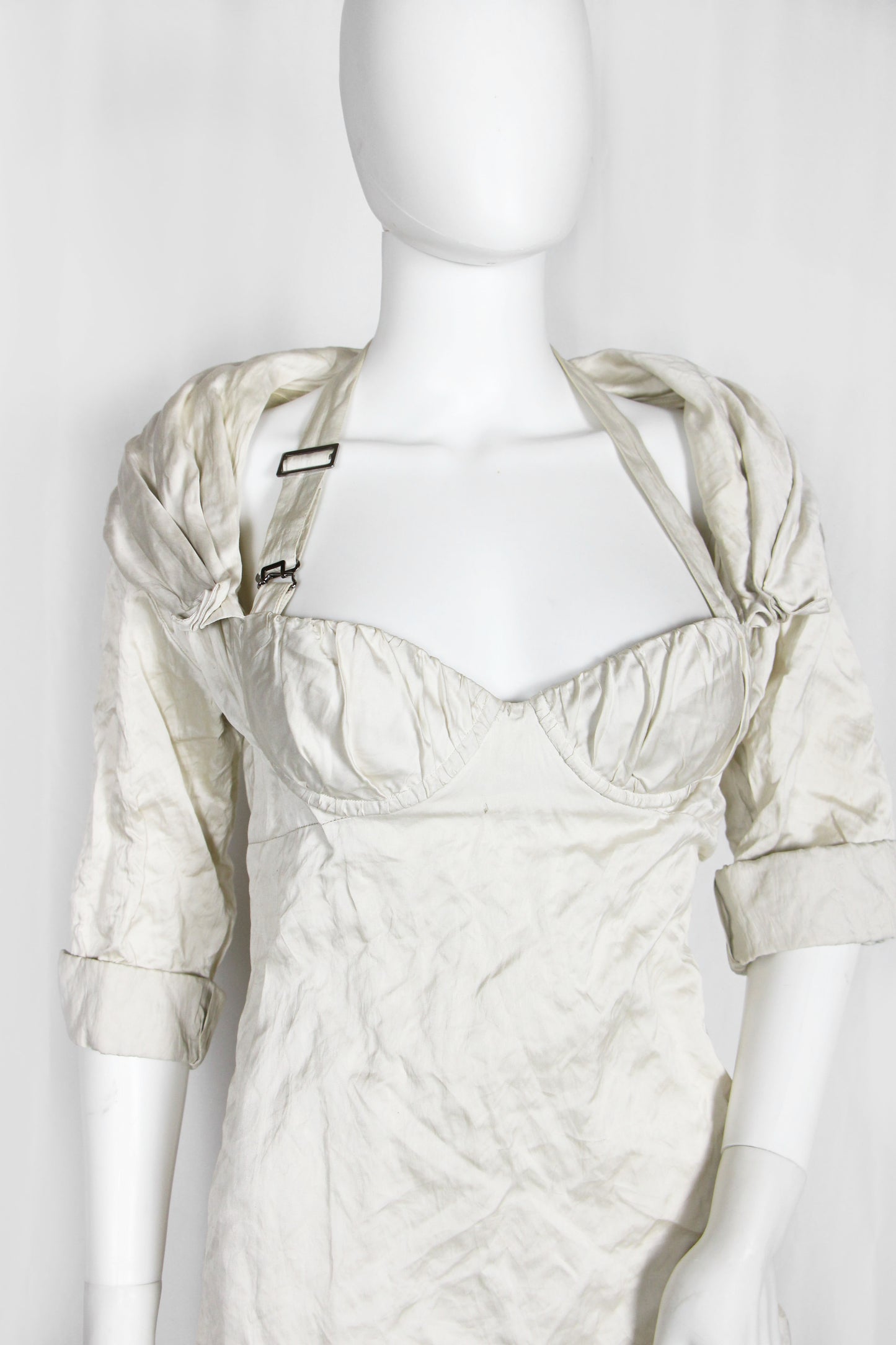 PRADA OFF-WHITE CRINKLED DRESS - S/S 2009