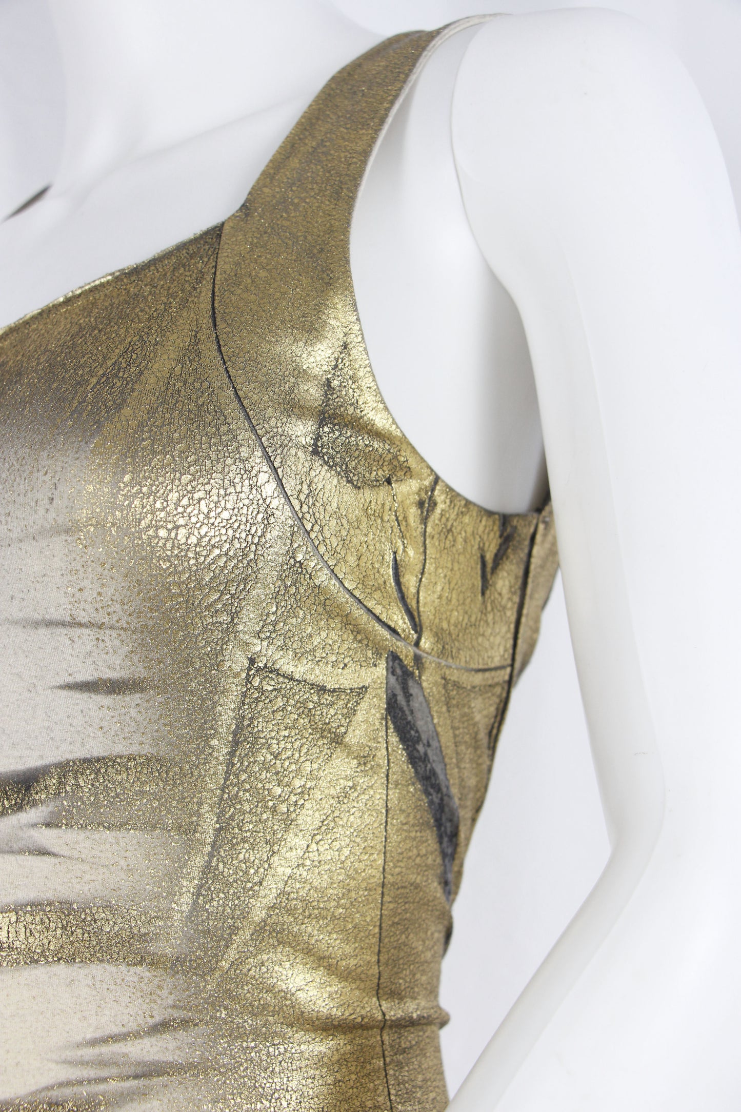 ISSEY MIYAKE GOLD JERSEY DRESS - F/W 2002