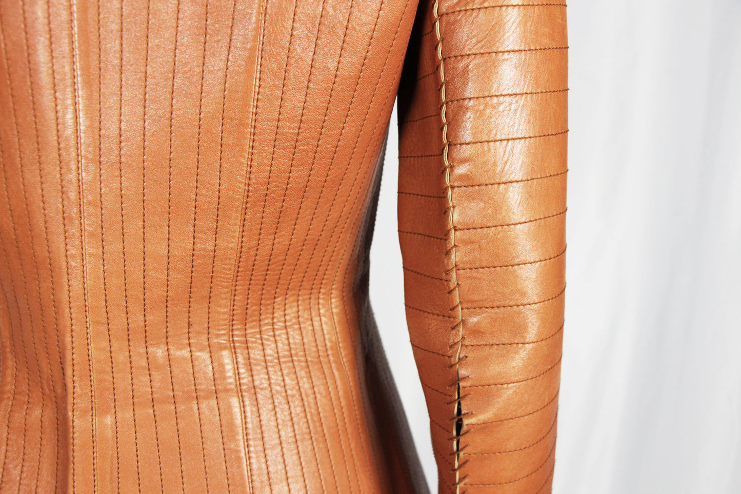 LANVIN ORANGE LEATHER JACKET - F/W 2002