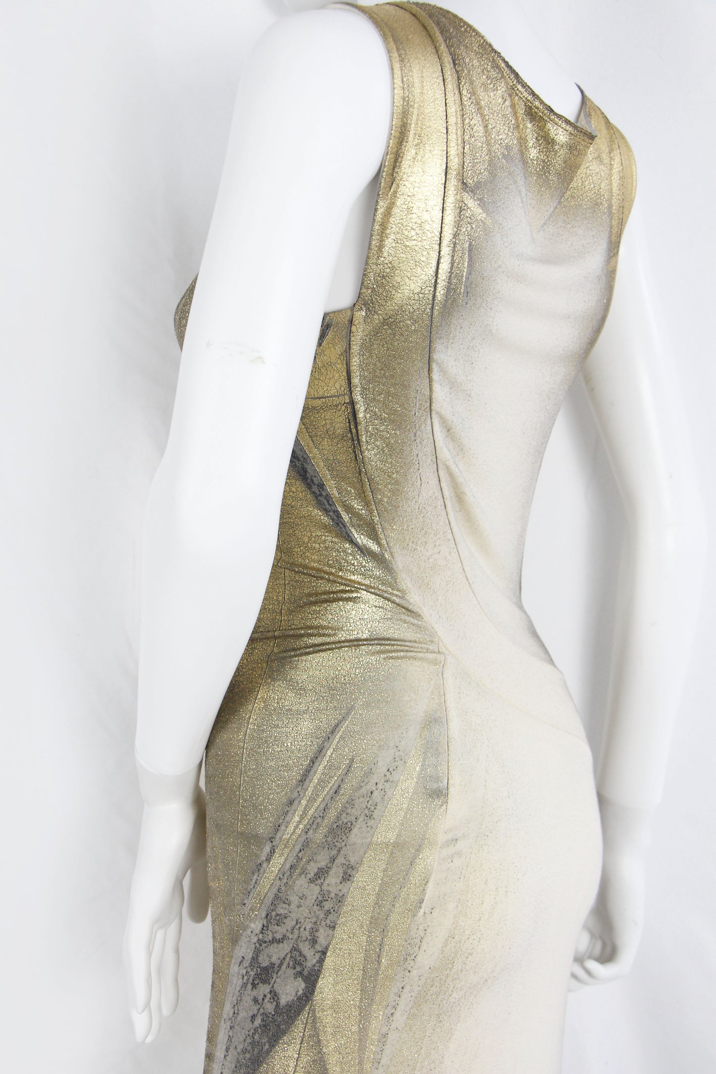 ISSEY MIYAKE GOLD JERSEY DRESS - F/W 2002